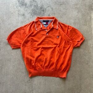 Tommy Hilfiger Vibrant Orange Polo Shirt Cotton Blend